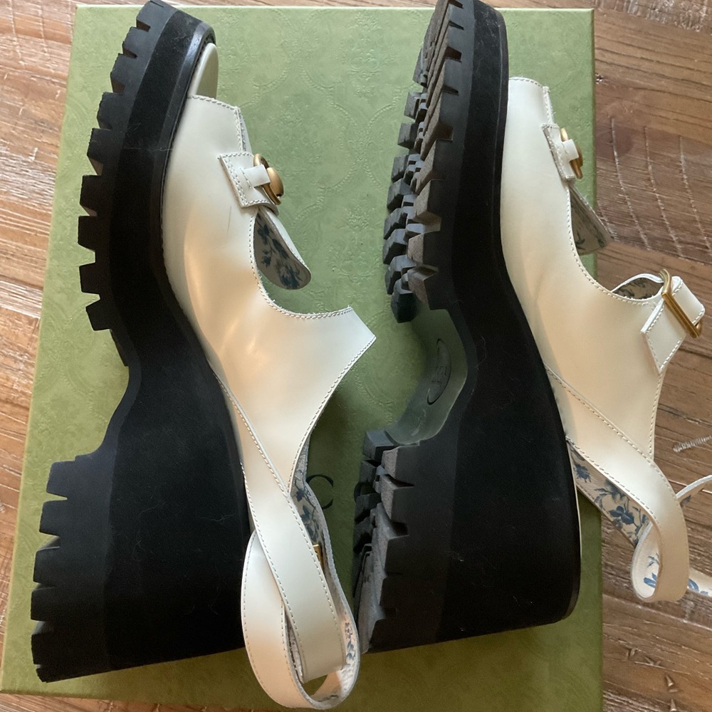 Gucci white off lug sandals size 41/10-10.5 - Picture 10 of 14